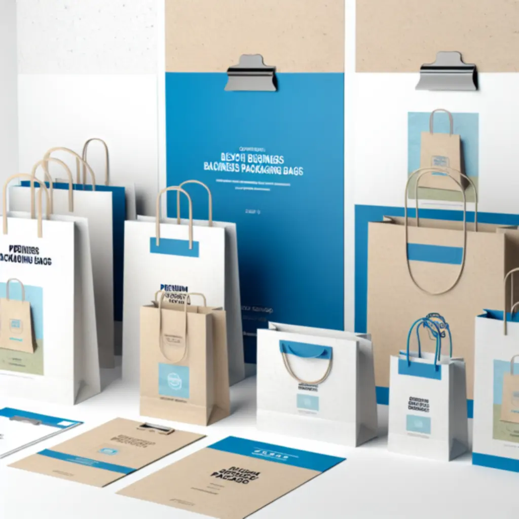 Collectie zakelijke verpakkingszakken in een moderne magazijn- en retailomgeving