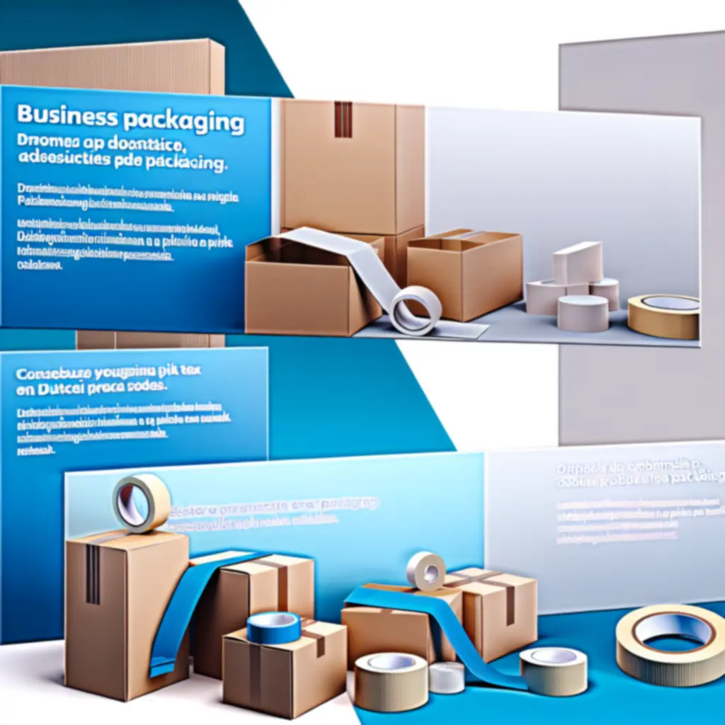 Zakelijke promotiebanner met korting op verpakkingsmateriaal.