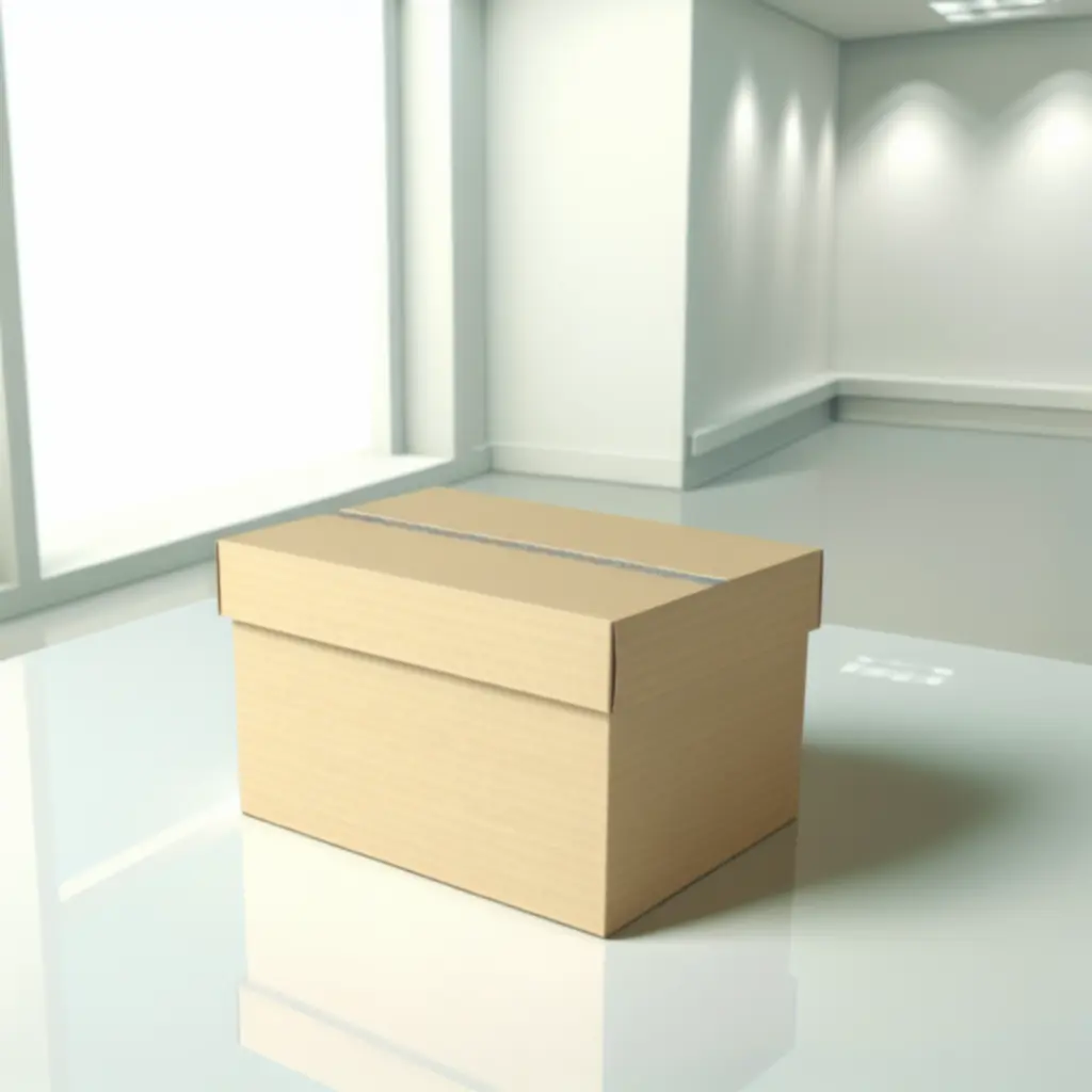 Kraft verzenddoos in close-up