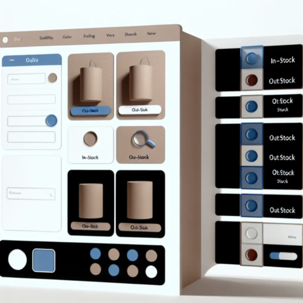 Voorbeeldscherm van voorraadfilters waarmee alleen beschikbare verpakkingsproducten worden getoond